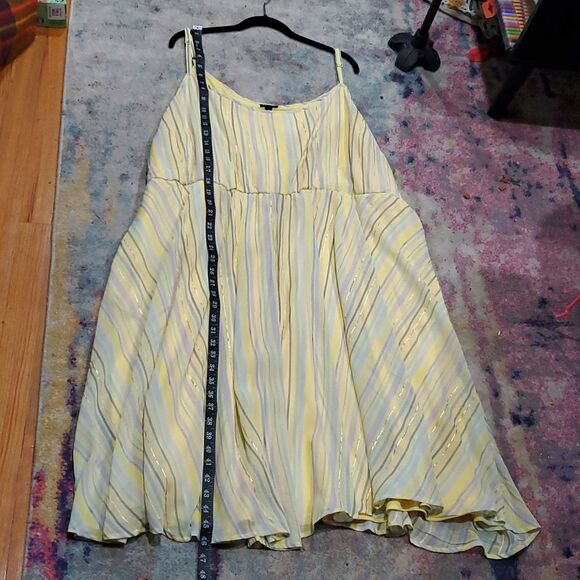 Torrid Yellow Striped Chiffon Midi Dress Size 6X - Picture 15 of 15